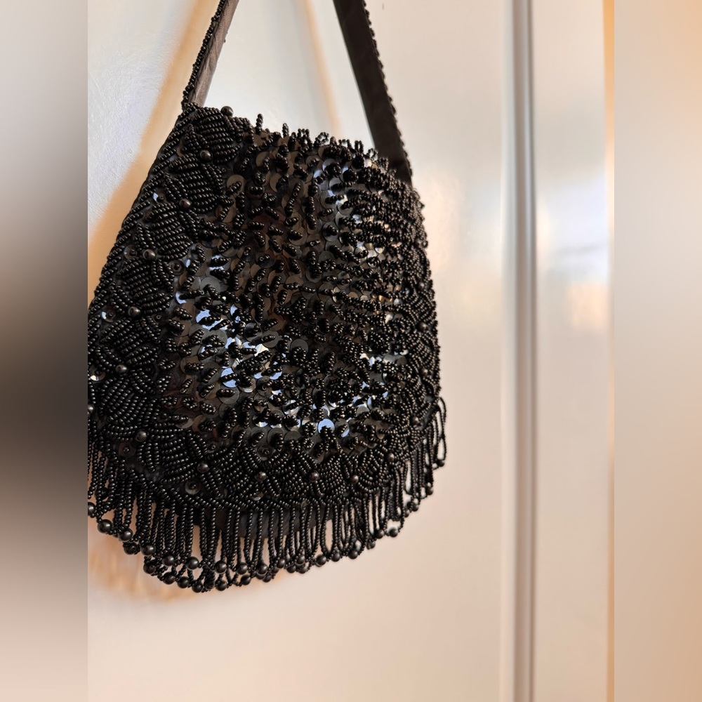 Black Beaded Handbag